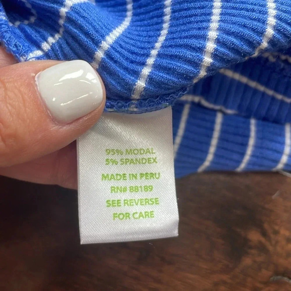 Lilly Pulitzer Marlowe Dress Beacon Blue Breeze Stripe White 3/4 Sleeve Size S - Picture 11 of 12